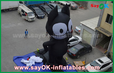 6mH Oxford Cloth Czarne nadmuchiwane postaci z kreskówek, nadmuchiwane Cat