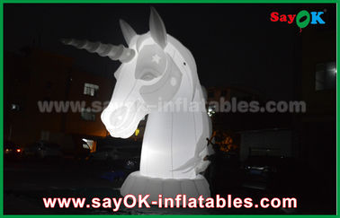 Nadmuchane postacie kreskówki pełnobiały tkanina Oxfiord Nadmuchany koń jednorożec z światłem LED