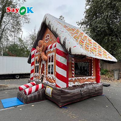 Darmowy projekt 3D 0,55 mm PVC Tarpaulin Świąteczny Nadmuchany Odbiór Zamek Piernik Odbiór Dom z dmuchawką