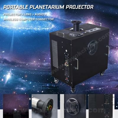 Przenośny projektor planetarium o 360 stopni z jasnością 5500LM i ruchem na czterech kołach