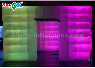 Nadmuchiwany namiot dla 6 osób White Cube LED Light Nadmuchiwany namiot powietrzny na imprezę / imprezę / reklamę