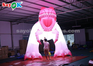 4m Różowy nadmuchiwany dinozaur do świątecznej dekoracji Odporny na wilgoć Wysoka szczelność powietrzna
