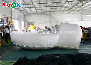 Nadmuchiwany namiot kopułowy na zewnątrz biały nadmuchiwany namiot powietrzny przezroczysty na kemping / podróże