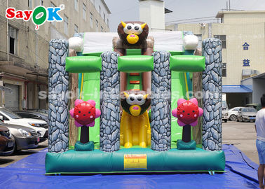 Zamek wyskakujący ze zjeżdżalnikiem 6*4m Zwierzęce imprezy z widokiem na powietrze zjeżdżalnik zjeżdżalnia do reklamy