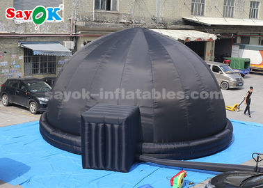 8-metrowy czarny nadmuchiwany namiot kopułowy do planetarium z dmuchawą i matą podłogową z PVC