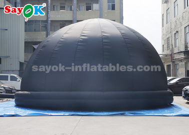 8-metrowy czarny nadmuchiwany namiot kopułowy do planetarium z dmuchawą i matą podłogową z PVC