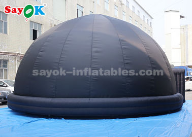 Czarny nadmuchiwany namiot kopułowy z matą podłogową z PCV do nauczania w szkole