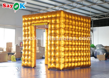 Event Booth wyświetla 2,5 mln złotej nadmuchiwanej fotobudki LED Air z kolorowymi światłami SGS ROHS