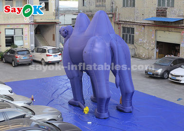 Granatowe nadmuchiwane postacie z kreskówek do reklamy zewnętrznej / gigantyczny nadmuchiwany wielbłąd