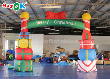 5 * 4m nadmuchiwany łuk świąteczny z pudełkiem na prezent dla Garde / Street