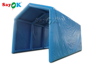 Nadmuchiwany namiot ramowy Niebieska tkanina Oxford na zewnątrz nadmuchiwanego namiotu odkażającego Stacja dezynfekcji kanału dezynfekującego