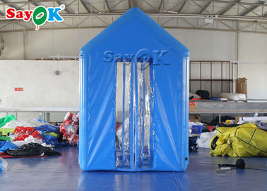 Nadmuchiwany namiot medyczny 2x2x3M Niebieski PCV Dezynfekcja ludzi Kanał drzwiowy