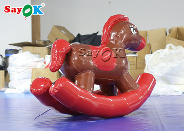 Sayok czerwony PVC Kid nadmuchiwany kucyk koń na biegunach