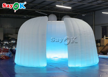 Nadmuchiwany namiot ogrodowy 6,5 x 2,4 mH Targi Biały nadmuchiwany namiot kopułowy z diodą LED