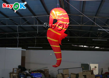 Dekoracja klubu 2m Czerwone nadmuchiwane oświetlenie LED Hippocampus
