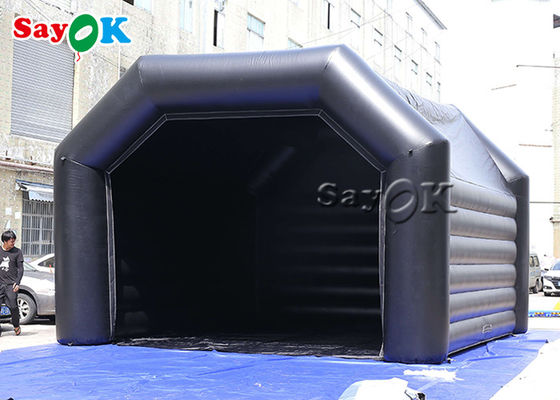Namiot imprezowy na świeżym powietrzu Dostosowany czarny nadmuchiwany namiot kopułowy z PCV o grubości 0,4 mm na imprezy