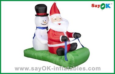 Boże Narodzenie Santa lub Snowman nadmuchiwane dekoracje świąteczne z sankami