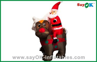 Cute Christmas Santa Father Inflatable Christmas Decoration Jazda na czarnym niedźwiedziem