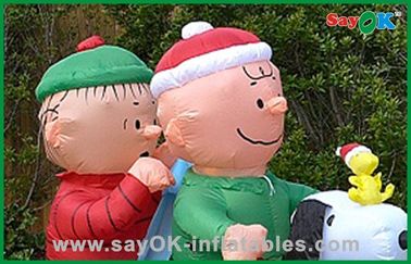 Christmas Inflatable Family with dog in sled Do dekoracji świątecznej