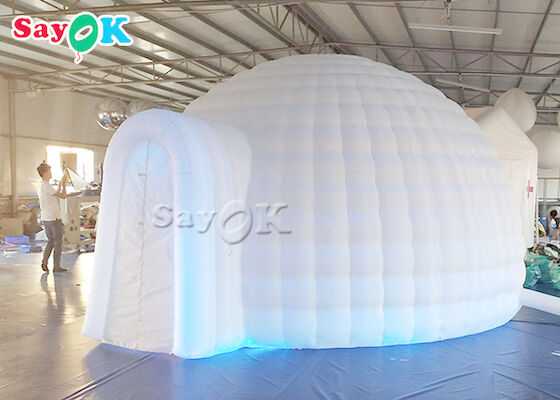 Nadmuchiwany namiot Igloo Oxford Cloth White LED Nadmuchiwany namiot kopułowy na imprezę imprezową