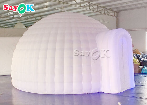 Nadmuchiwany namiot Igloo Oxford Cloth White LED Nadmuchiwany namiot kopułowy na imprezę imprezową