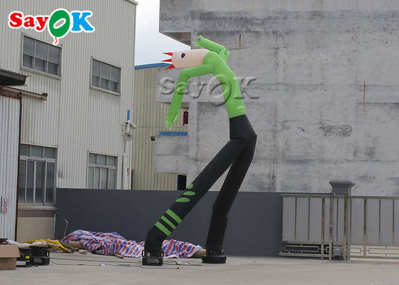 Tańczący nadmuchiwany człowiek 8 m 24 stopy zielony mini potrząsający dłonią nadmuchiwany tancerz z dwiema nogami