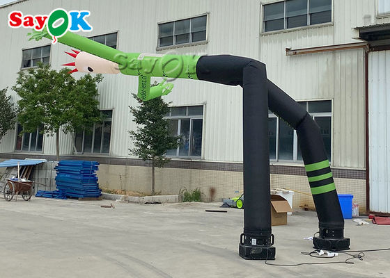 Tańczący nadmuchiwany człowiek 8 m 24 stopy zielony mini potrząsający dłonią nadmuchiwany tancerz z dwiema nogami