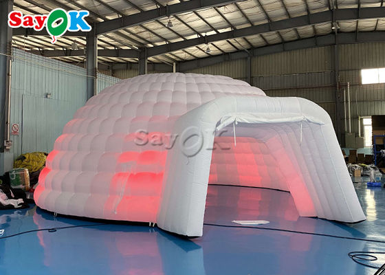 8m duży namiot LED nadmuchiwany kopułowy na zewnątrz kempingu