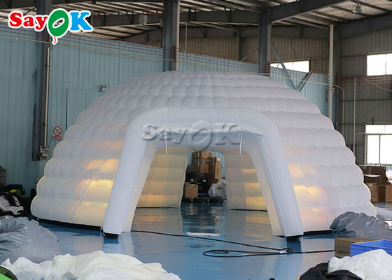 8m duży namiot LED nadmuchiwany kopułowy na zewnątrz kempingu