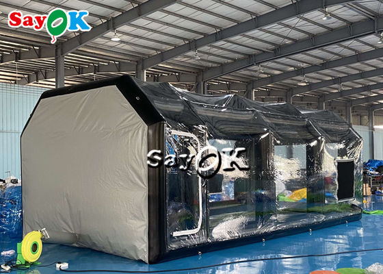 Najlepszy nadmuchiwany namiot 8x4x3mH Czarny przenośny nadmuchiwany namiot powietrzny hermetyczna kabina lakiernicza