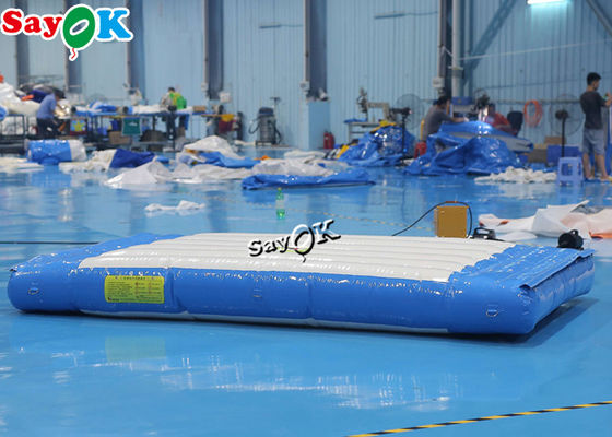 Blow Up Water Toys 2m Niebiesko-białe Nadmuchany poduszek do skakania dla dzieci
