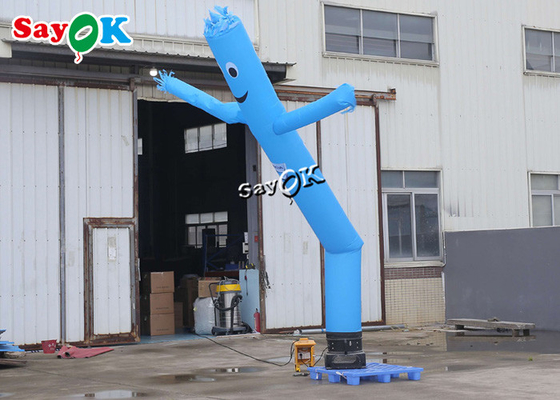 Nadmuchiwany zwariowany macha rurką człowiek 5m niebieski pojedyncza noga nadmuchiwany tancerz fala człowiek z dmuchawą