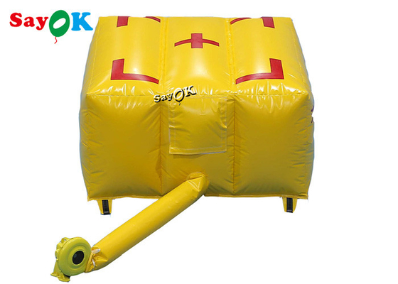 2x2x1mH Niestandardowe nadmuchiwane produkty Żółta przeciwpożarowa poduszka powietrzna Awaryjna poduszka powietrzna bezpieczeństwa