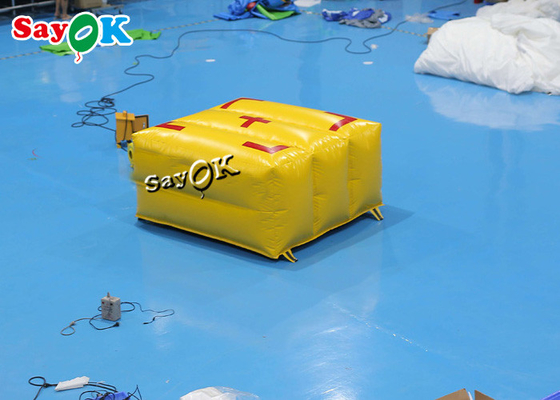 2x2x1mH Niestandardowe nadmuchiwane produkty Żółta przeciwpożarowa poduszka powietrzna Awaryjna poduszka powietrzna bezpieczeństwa