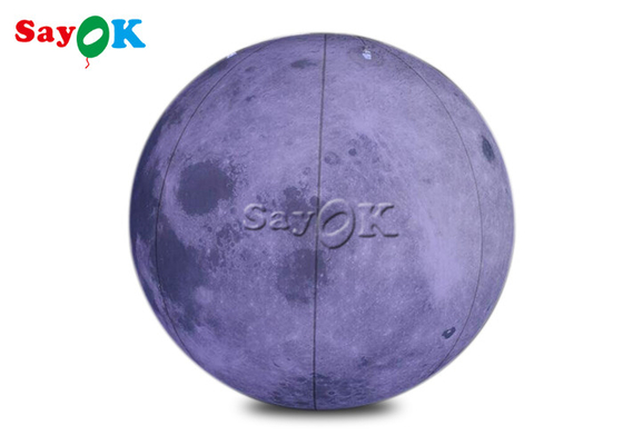 0.2mm PVC 6.6ft Giant Led Inflatable Moon Light Balloon do dekoracji sceny kosmicznej