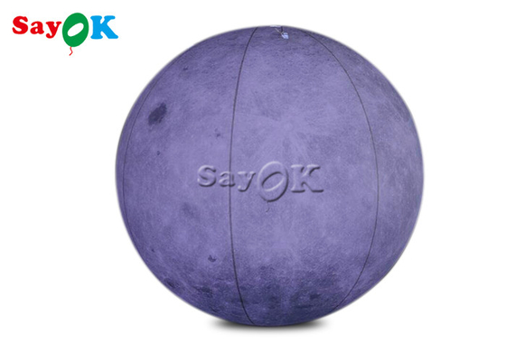 0.2mm PVC 6.6ft Giant Led Inflatable Moon Light Balloon do dekoracji sceny kosmicznej