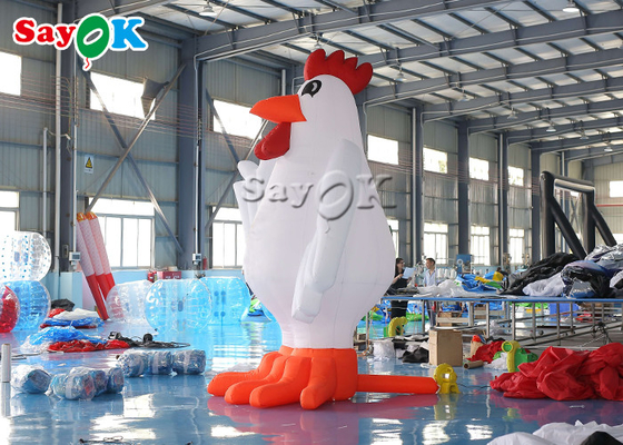 Festiwal Party Decor Białe nadmuchiwane postacie z kreskówek 13ft Animal Chicken Rooster Model