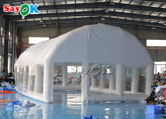 Duży nadmuchiwany namiot 0,55 mm pcv nadmuchiwany namiot powietrzny przezroczysta hermetyczna kopuła do przykrycia basenu