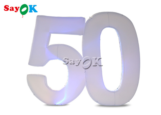 2,5m Nadmuchiwana dekoracja oświetleniowa Reklama Wysadzenie liczby &quot;50&quot; liter z diodą LED