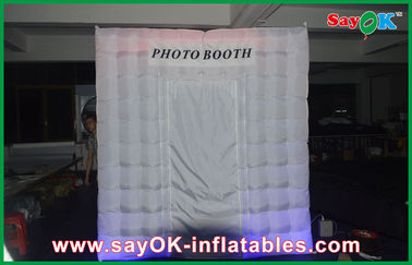 Nadmuchiwana budka fotograficzna Wynajem fotobudki LED Nadmuchiwany biały namiot oświetleniowy do fotobudki z kolorem 210 D Oxford
