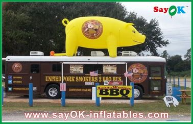 BBQ Shop Niestandardowe dmuchane produkty L5m Giant Yellow Inflatable Pig Reklama