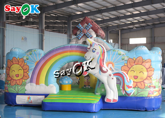 Unicorn Theme Kids Jumping Castle Slide Plandeka Nadmuchiwany dmuchany dom z dmuchawą
