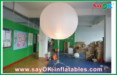 2m DIA nadmuchiwana dekoracja oświetleniowa, biała LED Stand Ball z nylonową tkaniną do reklamy