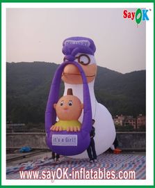 Wydmuchuj postacie kreskówek Cute 2m - 8m Nadmuchany kreskówka PVC Purple biały dla reklamy