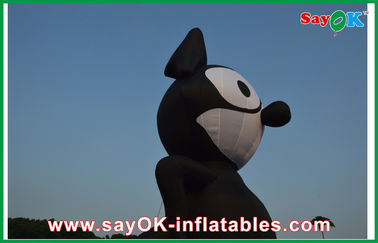 Zwierzęta na powietrze Tkanina Oxford PVC Nawietrzalny czarny kot na imprezę / park rozrywki