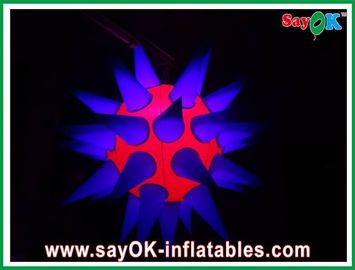 Atrakcyjne oświetlenie LED 12 Led nadmuchiwane Gwiazda 190T Nylonowa tkanina Purpurowy i czerwony