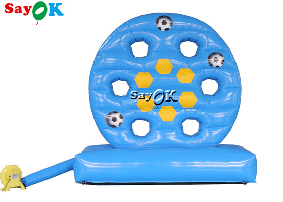 Nadmuchiwana gra w piłkę nożną 9,84 stopy Niebieskie nadmuchiwane rzutki piłkarskie dla dzieci Strzelanka na świeżym powietrzu