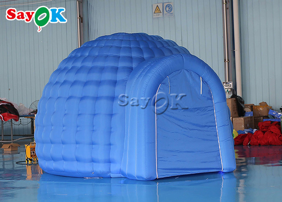 Niebieski cyfrowy nadmuchiwany namiot kopułowy planetarium do użytku w pomieszczeniach