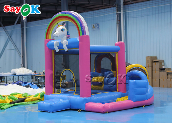 Małe dzieci PVC Unicorn Inflatable Bounce House Indoor Blow Up Trampoline