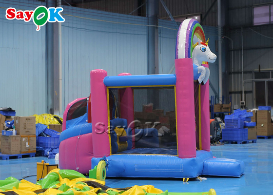 Małe dzieci PVC Unicorn Inflatable Bounce House Indoor Blow Up Trampoline